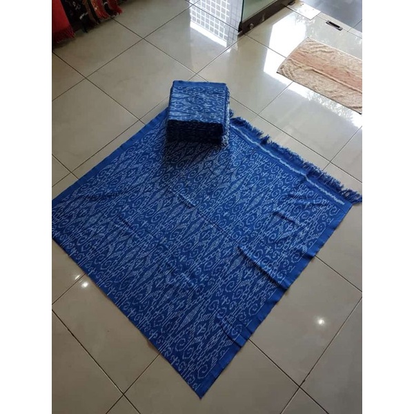 Tenun Ikat Kain Troso Biru Motif Promo