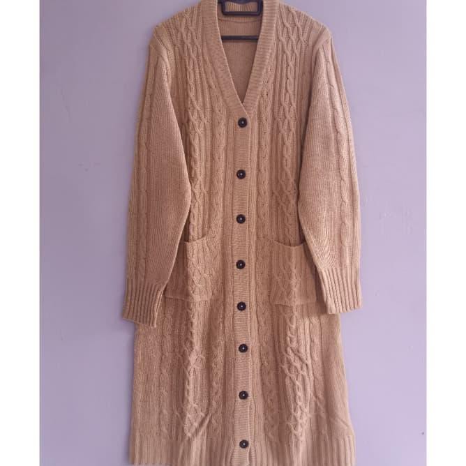 Long Knit Cardigan/ Outer Muslimah / Cardigan Panjang / Jaket Muslimah /Outwear Muslim