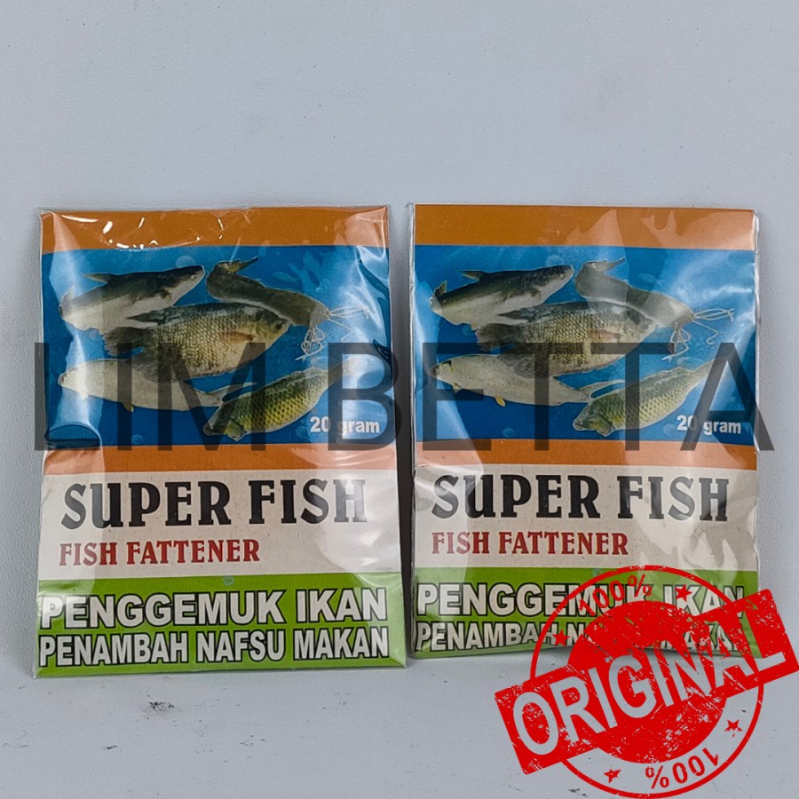 SUPER FISH 20 GRAM / PENGGEMUK DAN PENAMBAH NAFSU MAKAN IKAN