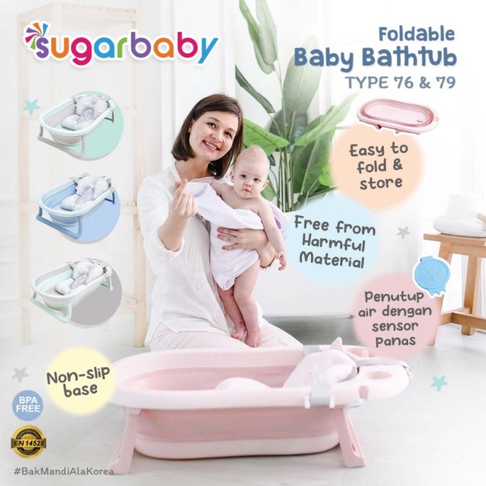 [F 79] Sugarbaby Foldable Baby Bathtub With Heat Sensor Jolang Lipat