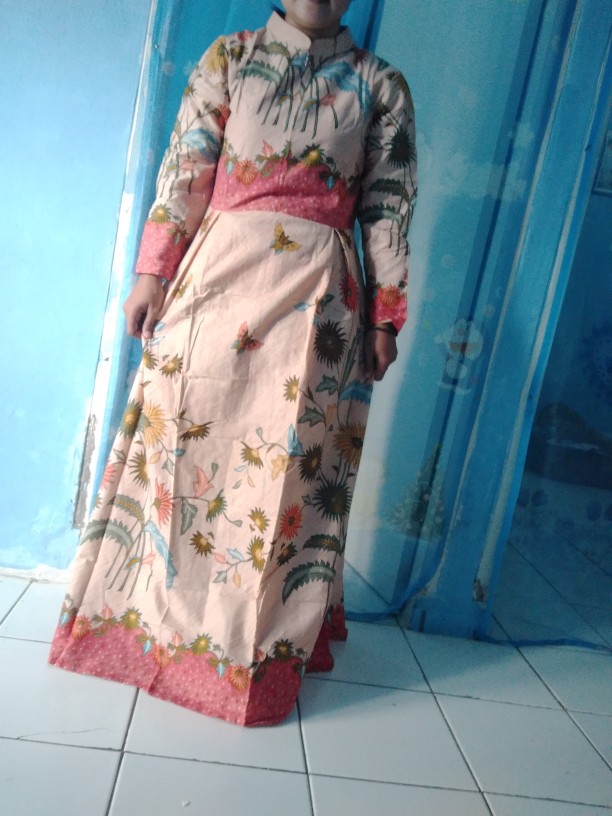 Batik Couple Keluarga Sania Ruffle Ori Ndoro Jowi Kembang Langit