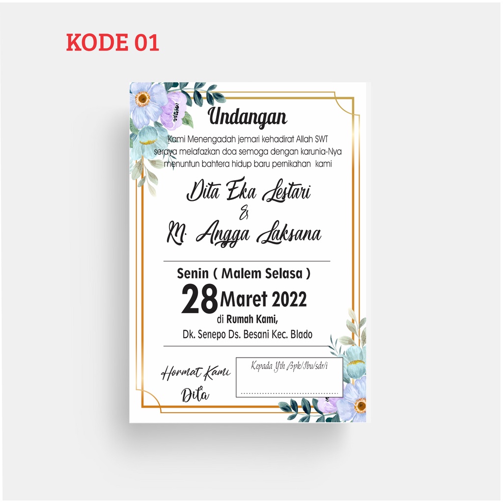 cetak UNDANGAN MINI | UNDANGAN KOPI | UNDANGAN PERNIKAHAN ( KODE 01 )