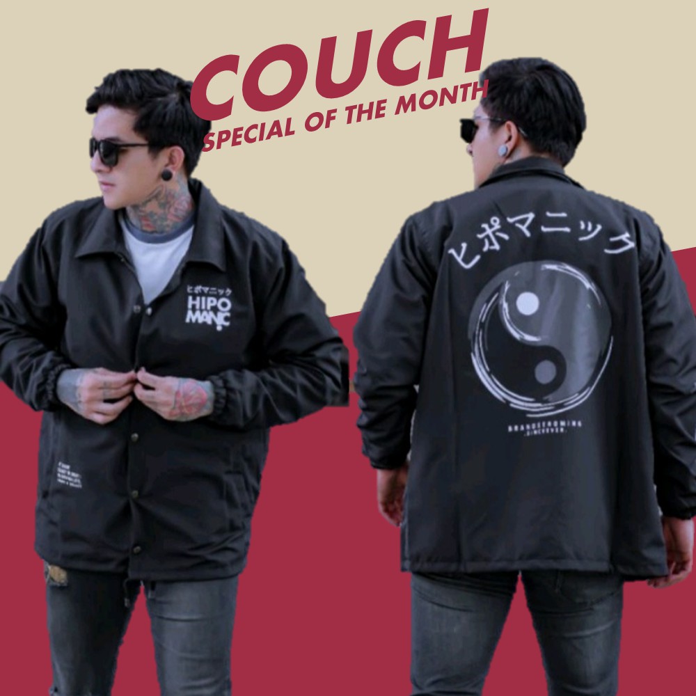 Jaket Pria - Jaket Coach - Windbreaker - Coach Hipomanic Black Yinyang