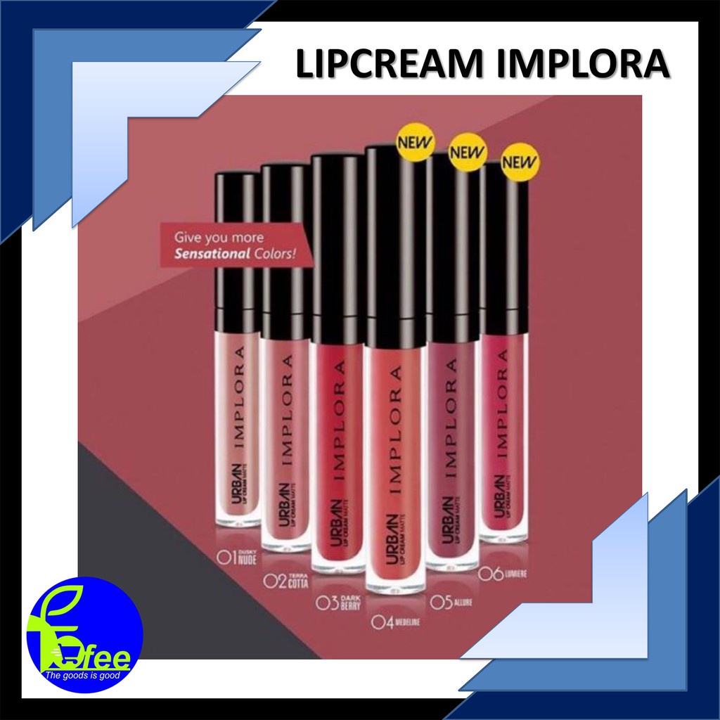 [LOCAL] - IMPLORA LipCream Urban Lip Cream Matte Original BPOM Lipstik Lipcream Lipstick