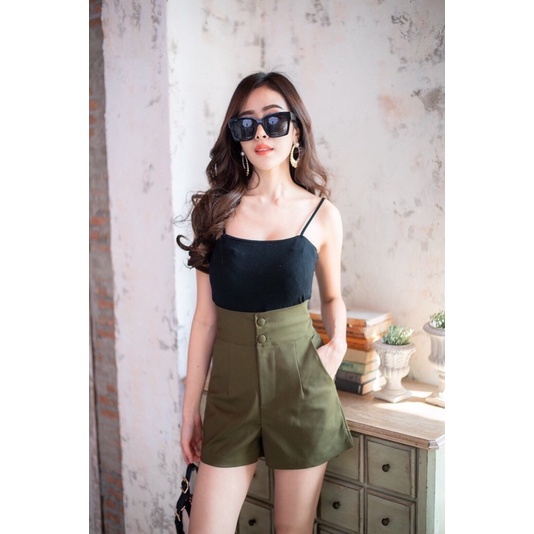 CELANA PENDEK TON BEWRY MODEL  HIGHWAIST KANCING 2 ZIPPER DEPAN IMPORT BANGKOK (CLBRY016)