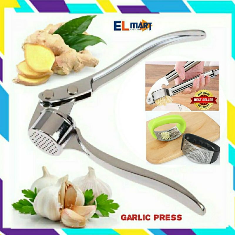 Penghancur Bawang Putih Stainless Steel Bumbu Dapur Garlic Press