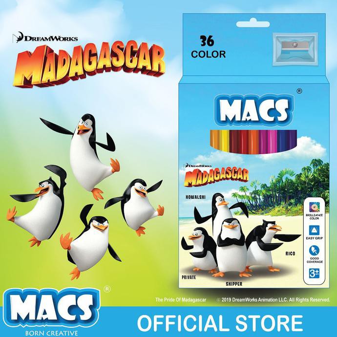 

MACS Coloring Pencils Madagascar 36 pensil warna