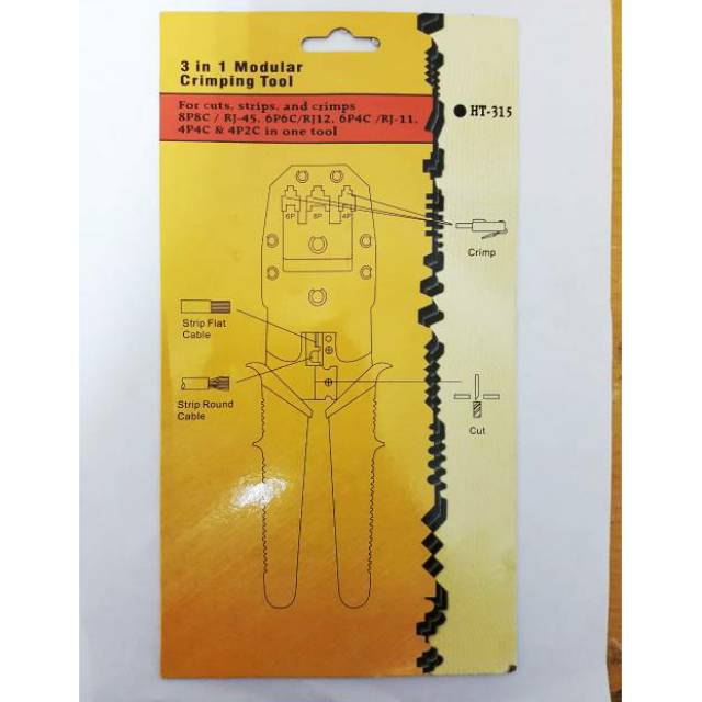 Tang crimping rj45 untuk kabel lan cat5e cat6 sudah termasuk pembuka kabel original