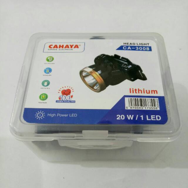 Senter Kepala LED 20 Watt Merk Cahaya