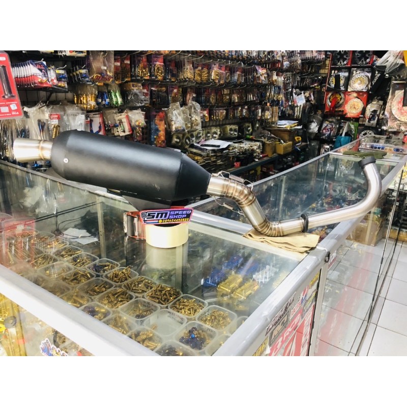Knalpot Kenalpot kondoman  Mio Fino Bore UP 150cc -200cc Harian / drag  bahan Leher Stenlis Cat Sanb