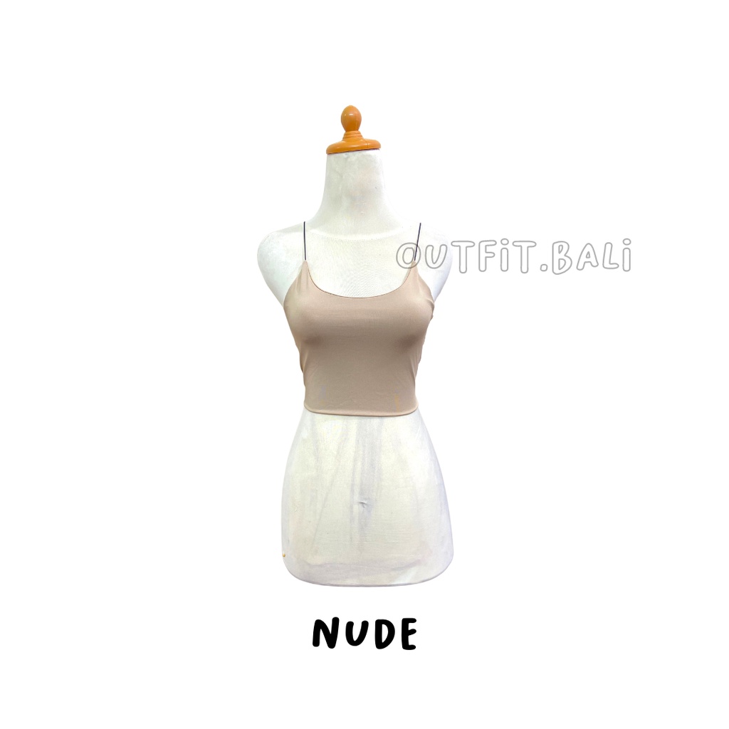 Tanktop Crop Bentuk U Tali Spaghetti-4
