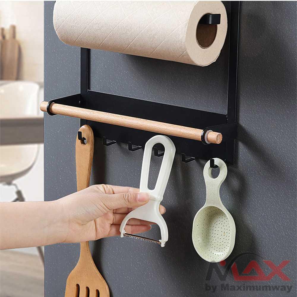 Rak Kulkas Dapur Hias BearPaw Rak Organizer Dapur Kulkas Spice Magnetic Metal Rack - G58 Warna Hitam
