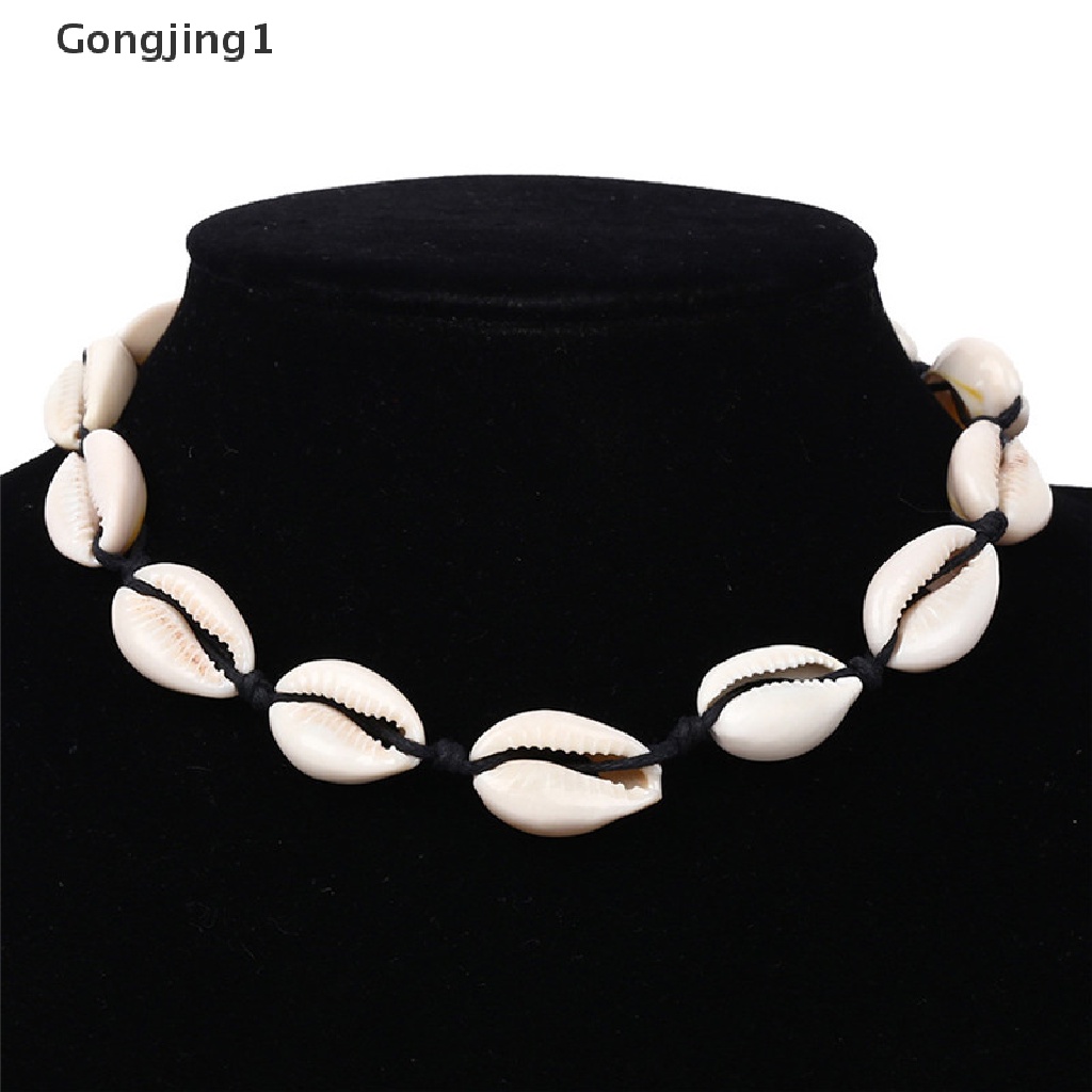 Gongjing1 Kalung Choker Gaya Bohemia Dengan Liontin Kerang Laut Untuk Wanita