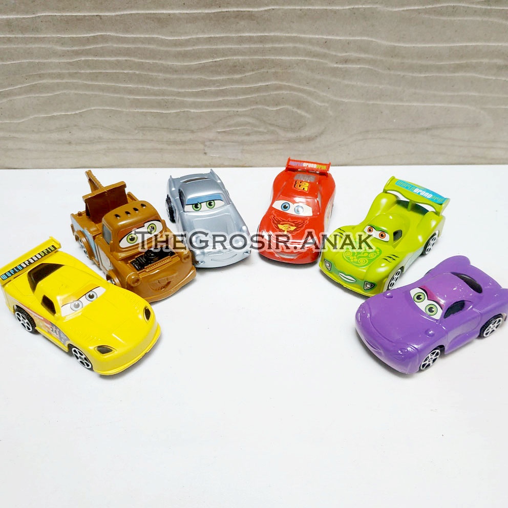 Mobil Mini Cars 2 6in1 ISI 6 Racing Car Lightning McQueen Mater