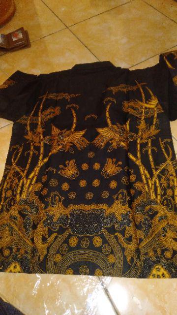 Hem Bambu Sogan Kemeja Batik Pria Lengan Panjang Full Furing Katun Sragen Solo Baju Murah Jumbo Xxl