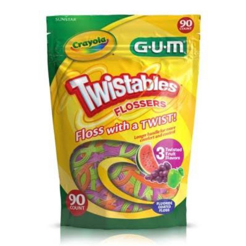 GUM Kids Flossers Twistable Flossers 90pcs / Dental Floss Anak Gum