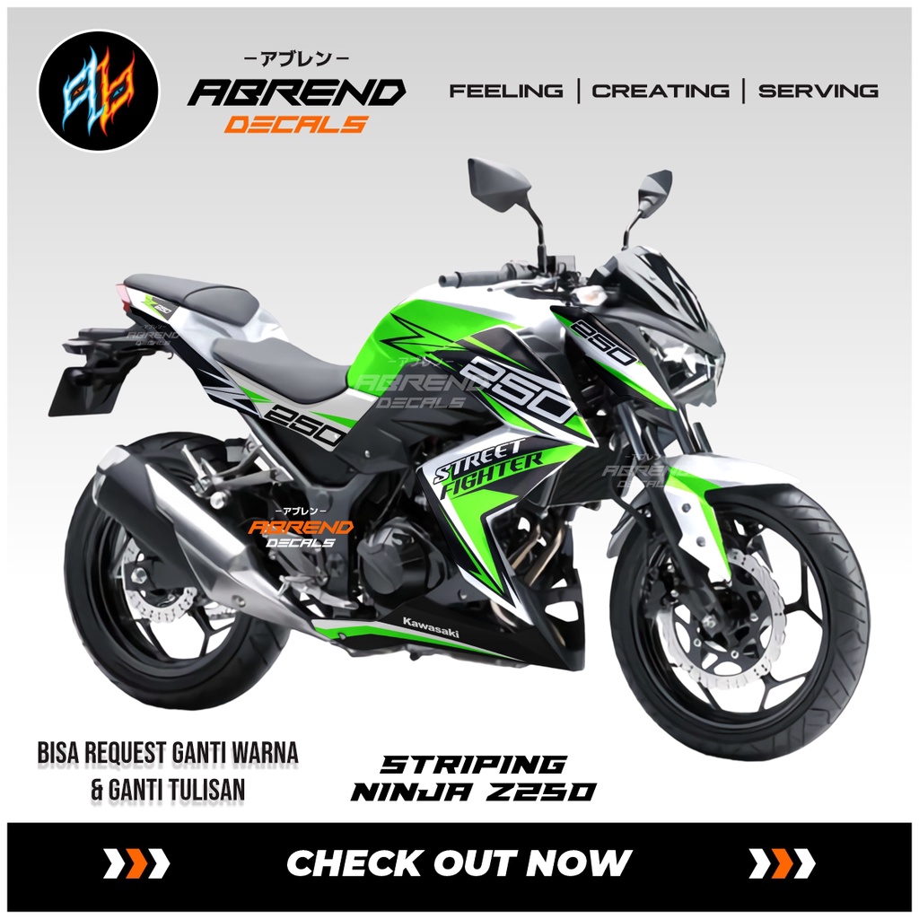 Striping Ninja Z250 Grafis Sticker Motor Ninja Z 250 Graphic