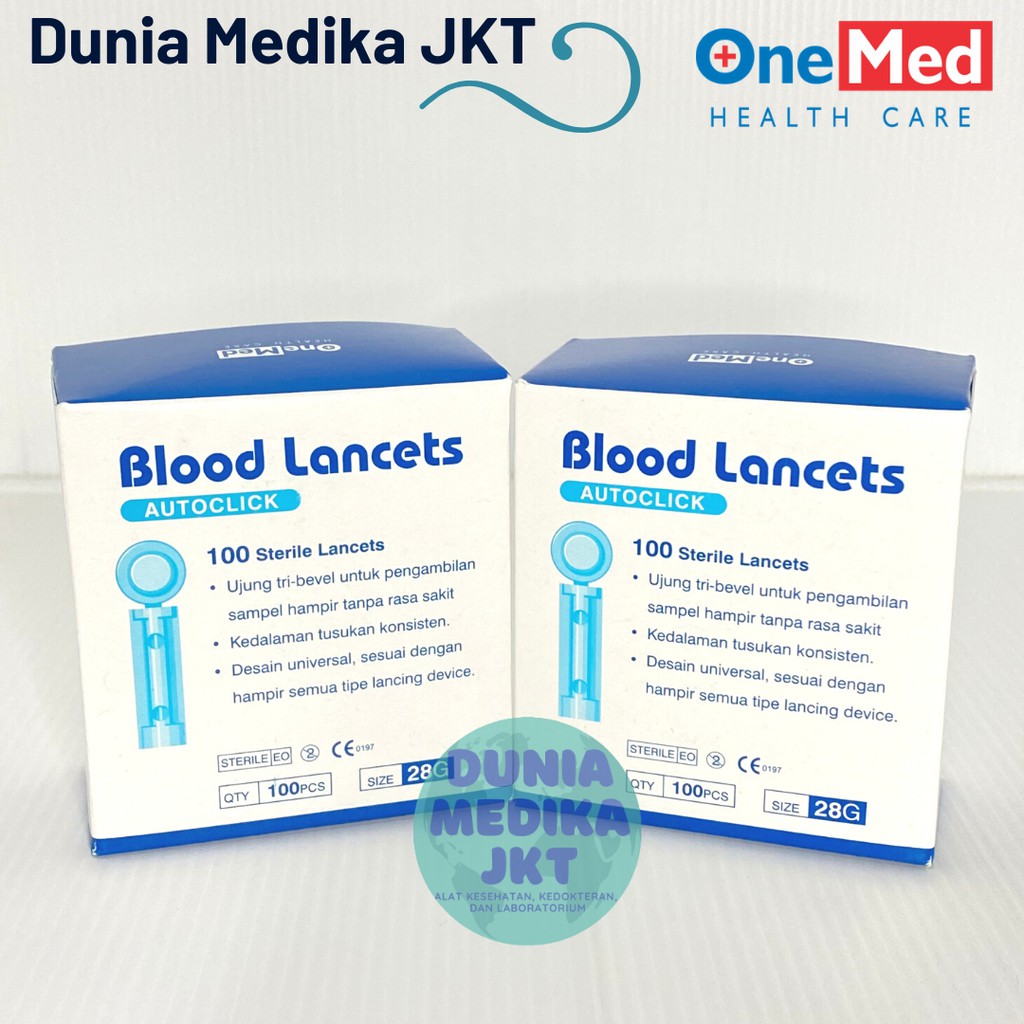 Jual Blood Lancet 28G OneMed Shopee Indonesia