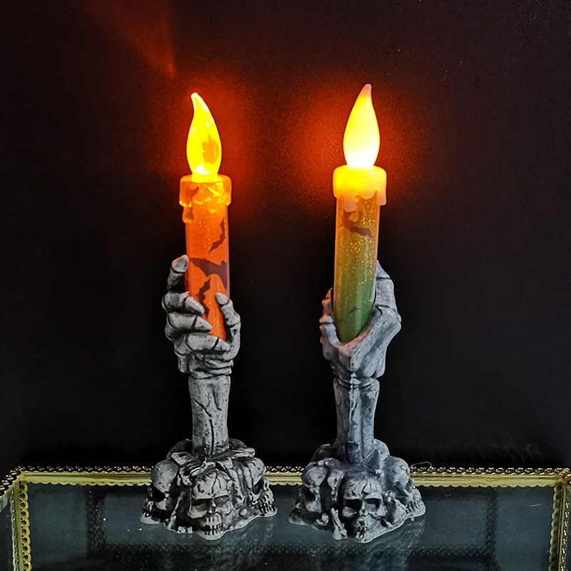 Led Skeleton Ghost Hand Flameless Electronic Candle Light Halloween Decor Shopee Indonesia