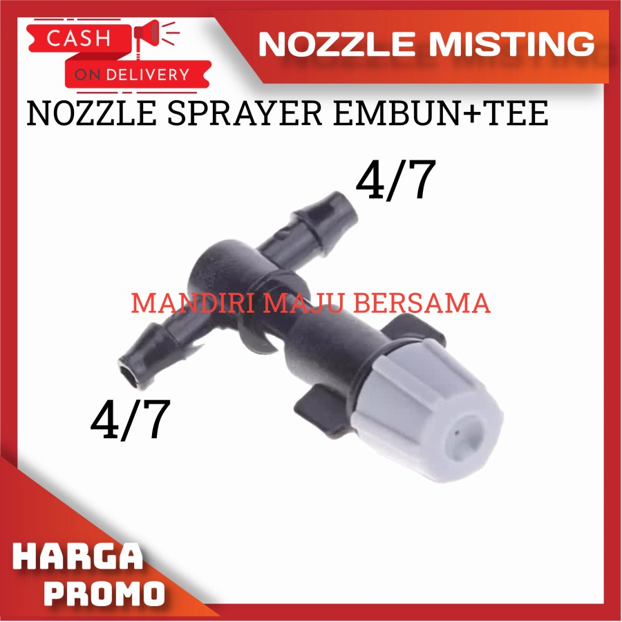 NOZZLE SPRAYER MISTING NOZZLE ABU ABU + NEPEL TEE 7MM / EMBUN / FOGGER