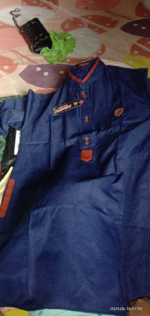 Terhitz Kemeja Panjang Pria Cowok Gatlemen Cowok Biru Navy Dongker Polos Formal Kantor Murah