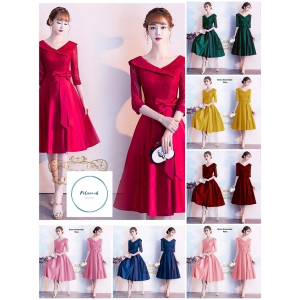 Jual Dress Wanita / Dress Brukat Wanita / Dress Esmeralda / Dress Natal ...