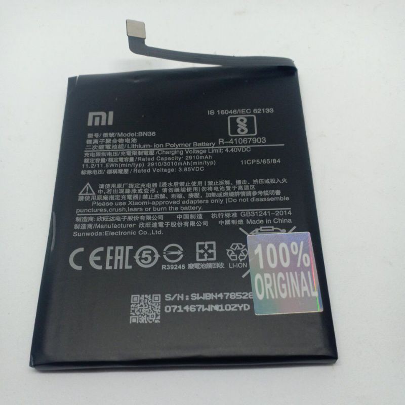Baterai ORI Xiaomi BN36 mia2 / mi6x