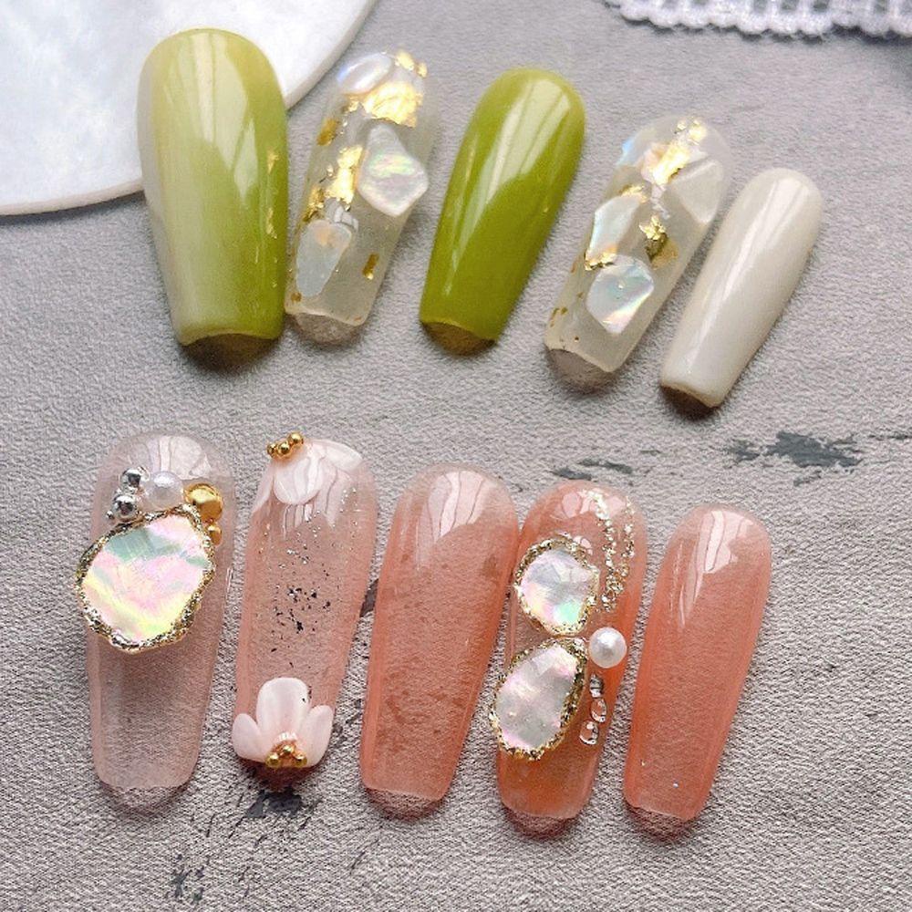 Mxbeauty Nail Art Shell Slice Natural Japanese Symphony Manicure Aksesoris 3D Patch Kuku Perhiasan Nail Art Abalone Slice