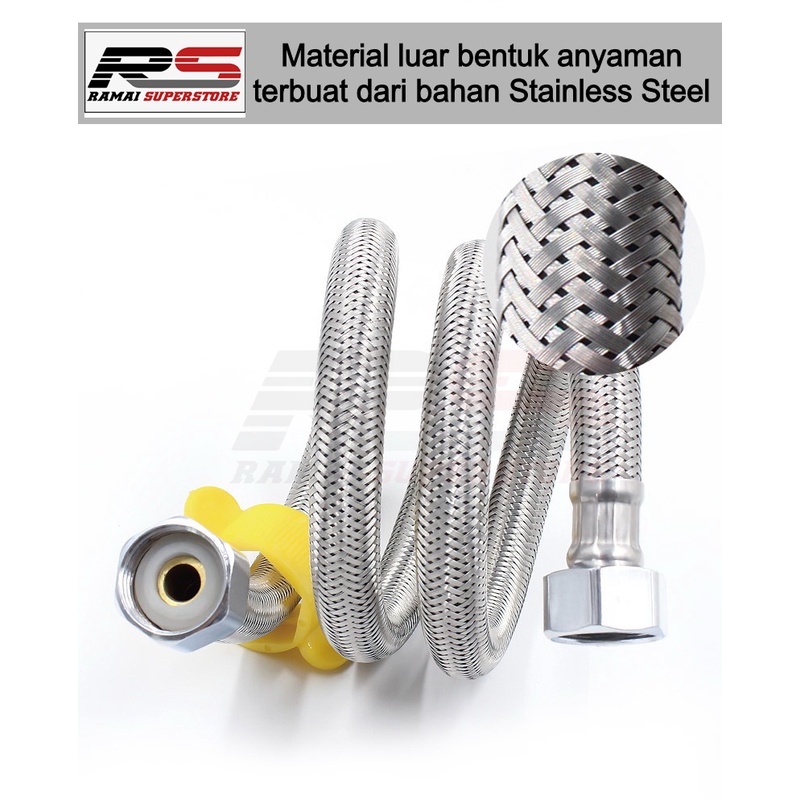 Selang Shower Fleksibel Hose 304 Stainless Steel