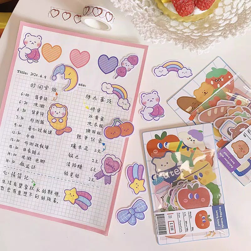 

Sticker Cute Korean Sticker Waterproof Stiker Set Case Handphone Sticker Laptop Super Lucu