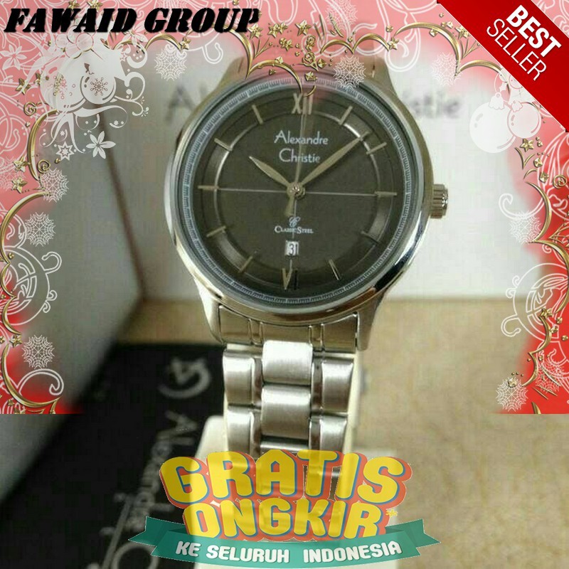 BEST SELLER JAM TANGAN WANITA ALEXANDRE CHRISTIE AC 8505 WANITA SILVER GREY ORIGINAL