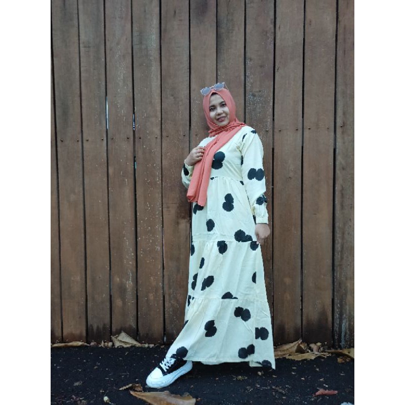 gamis katun rayon motif