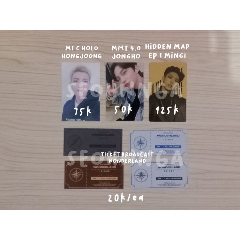 ATEEZ MINGI JONGHO HONGJOONG PC PHOTOCARD HIDDEN MAP MMT 4.0 MAKESTAR C HOLO