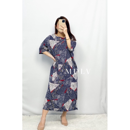 MDLV ~ 79007 Javania Loose Dress Oversize Dress Big Size Long Dress Batik Fashion Import