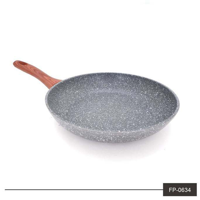 KH FP0634 FRY PAN 28CM KAYU INDUCTION MARBLE TEFLON FRYPAN WAJAN KUALI PENGGORENGAN