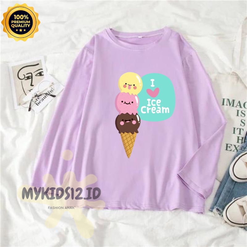 BAJU KAOS ANAK LENGAN PANJANG ICE CREAM TERBARU