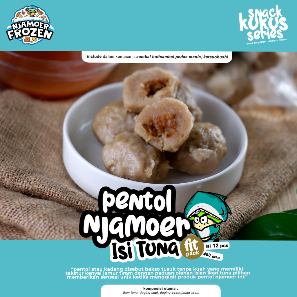

PENTOL NJAMOER ISI TUNA (12pcs) ( Jamur Tiram )