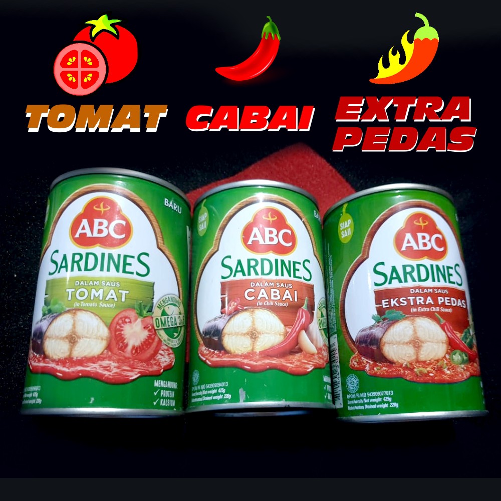 

sarden abc saus cabai 425g Sardines ABC Ikan siap saji Omerga