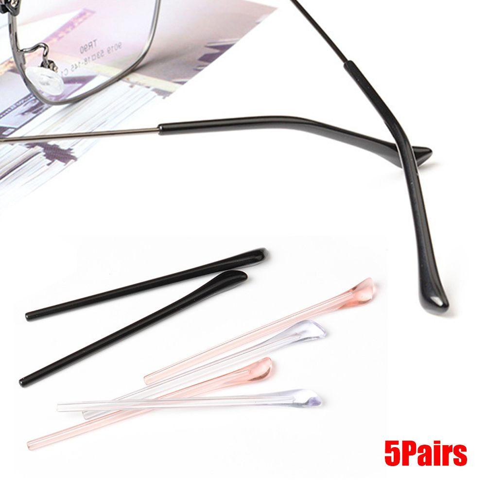 Lily 5pasang Ear Hooks Fashion Anti Slip Lembut Silikon Penahan Kacamata