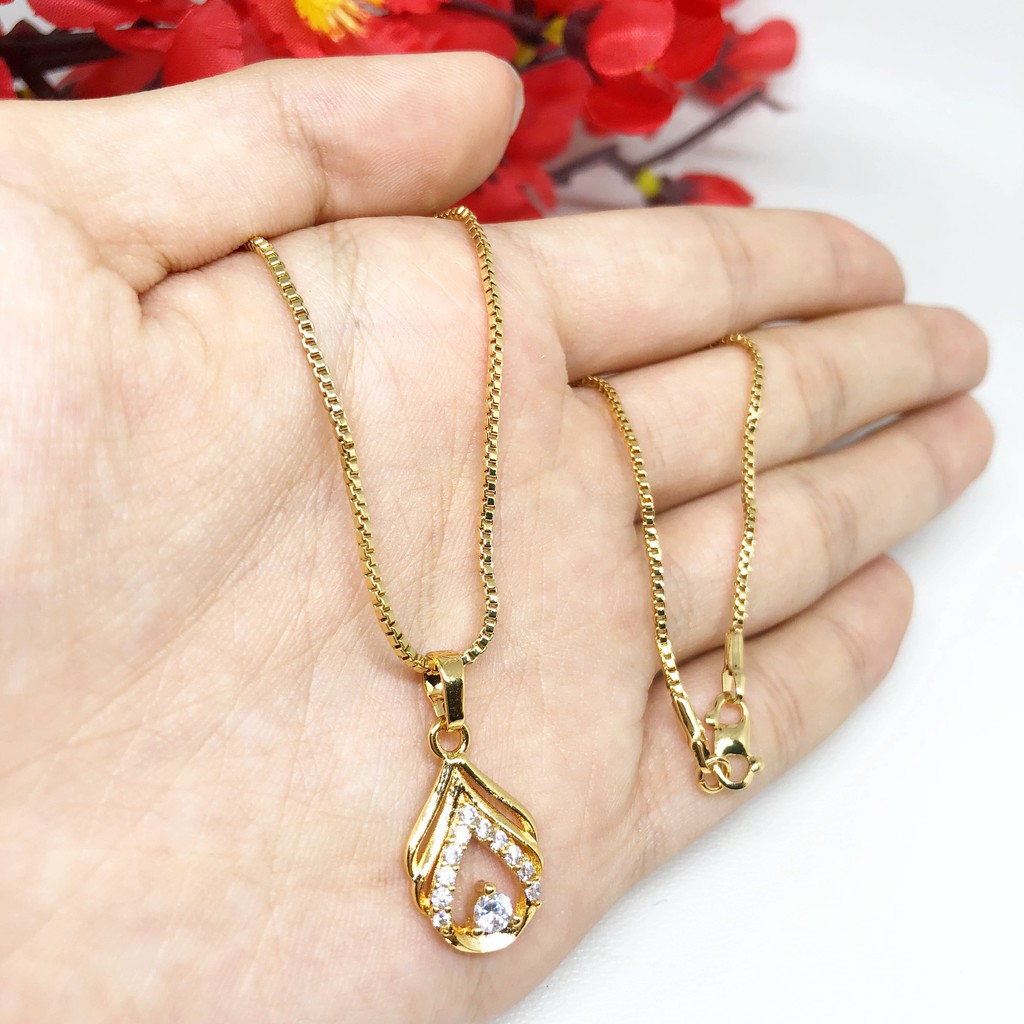 Kalung Zircon Xuping Liontin Gold Plated Lapis Emas - BN190