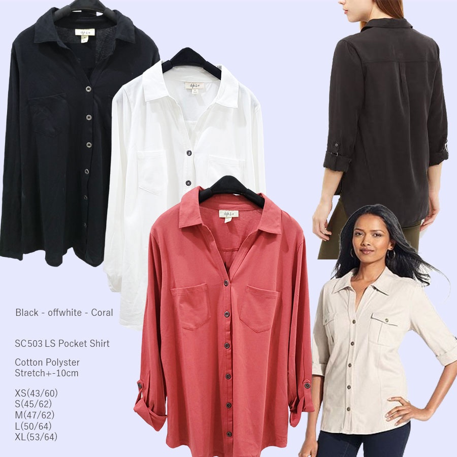 SC LS POcket Shirt - GU765 SKIPPER - SPLASH SKIPPER BLOUSE
