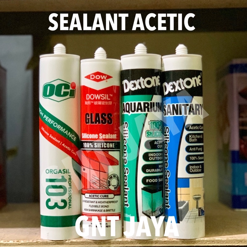 SEALANT ACETIC OCI dextone dowsil dow corning seal cure Orgasil103 lem silicone silikon kaca aquariu