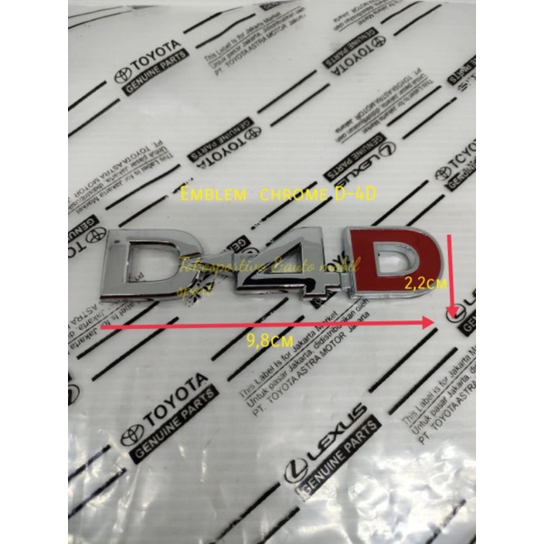 Emblem logo tulisan Lambang stiker tulisan Toyota D-4D chrome