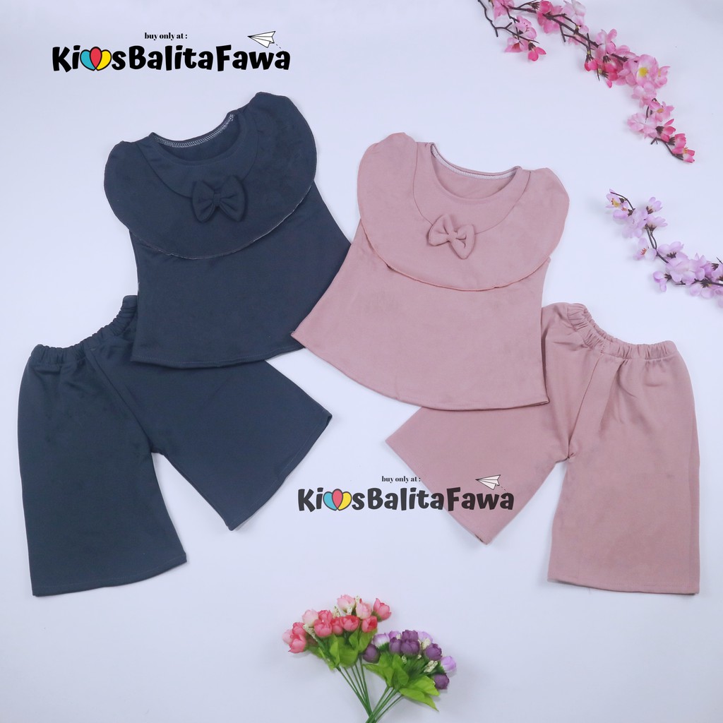 Setelan Intana Anak uk 3-4 Tahun / Set Atasan Bawahan Kulot Rok Baju Cewek Perempuan Import