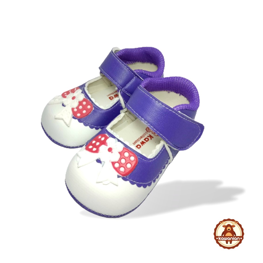 Sepatu Bayi Pita Perempuan Fanta &amp; Ungu Bayi Cewe Lucu