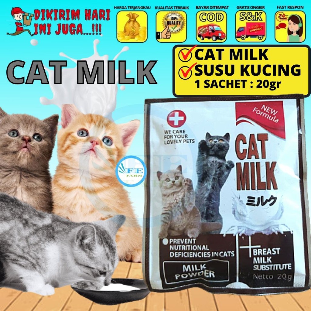 Cat Milk Susu Kitten Anak Kucing Sachet  20gram FEFARM