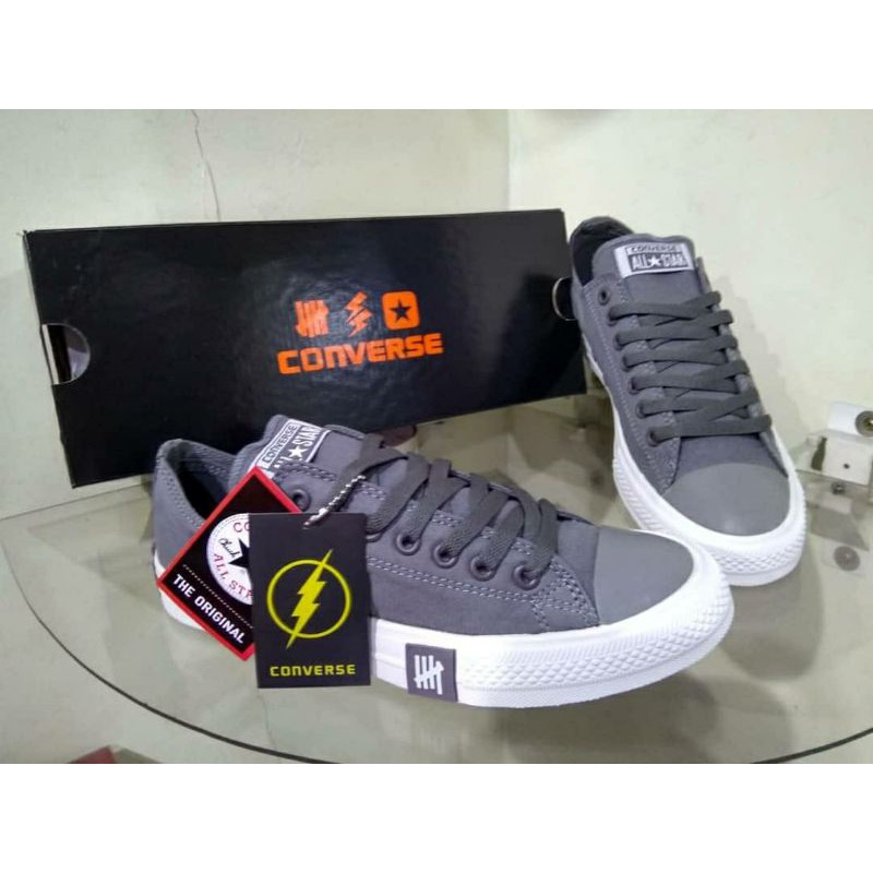 TERLARIS SEPATU CONVERSE CT PRO UNDEFEATED GREY ABU IMPORT VIETNAM KERJA KULIAH KADO HADIAH MURAH