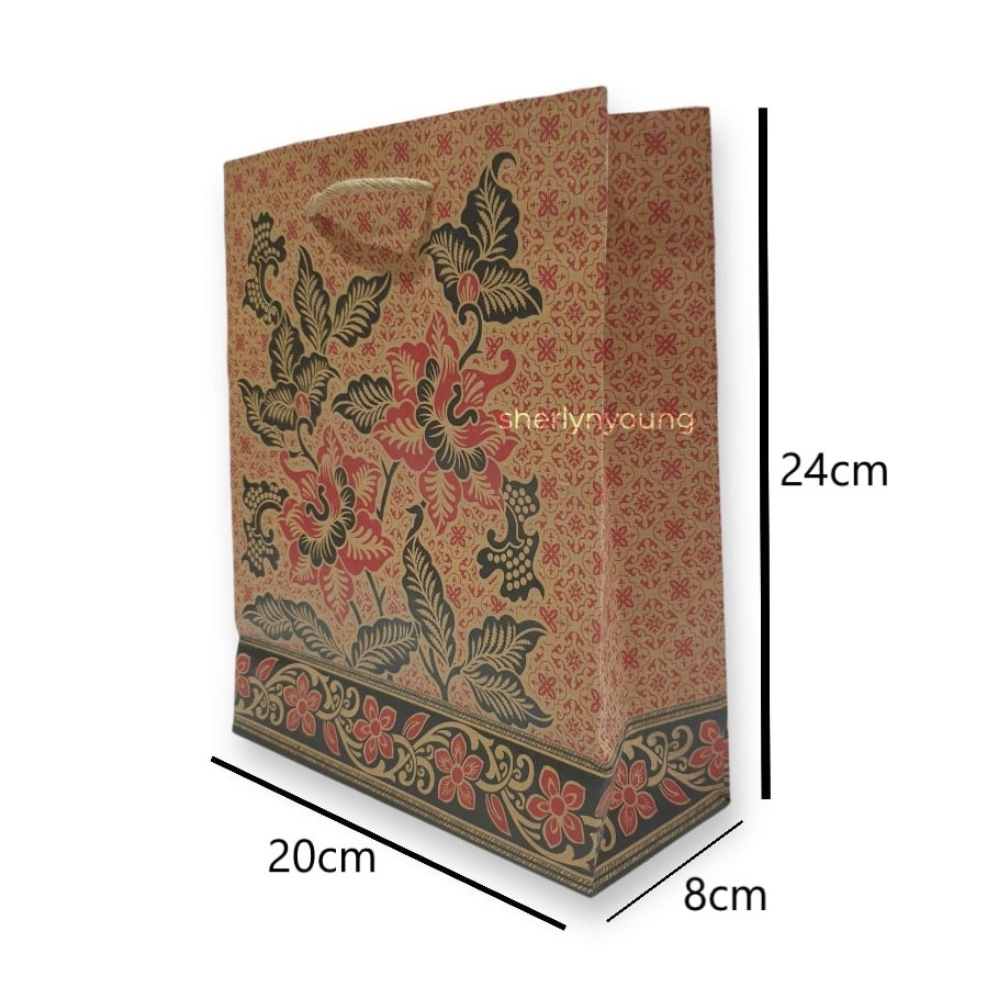 Paper Bag Batik Okey Kecil (24x20x8cm) Tas Kertas Batik suvenir goodie bag ulang tahun packing olshop-1