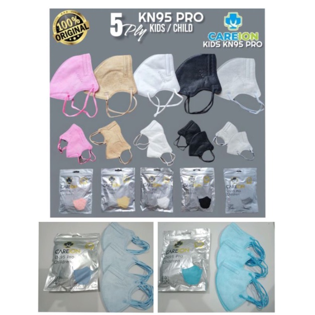 READY MASKER ECERAN DUCKBILL 3 PLY / KN 5 PLY ANAK THUMB VIPO CAREION FILTCARE WARNA WARNI ISI 10 LBR PER PACK