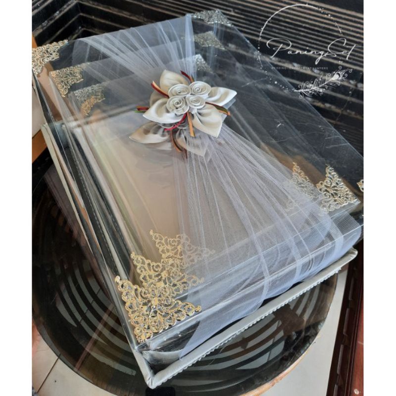 

Kotak hantaran parsel seserahan pernikahan tutup mika isi 4 model tile + sudut siku